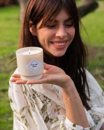 Moederdag Geurkaars Rose du Jardin 180g & Sieraad