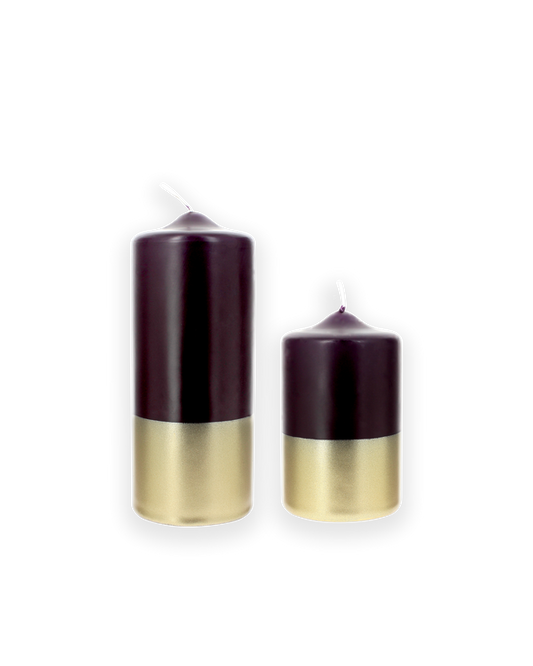 Dip-Dye Pilaarkaars Gold & Aubergine
