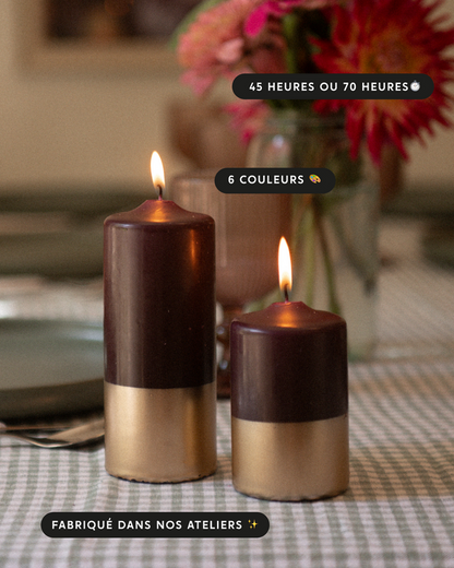 Dip-Dye Pilaarkaars Gold & Aubergine